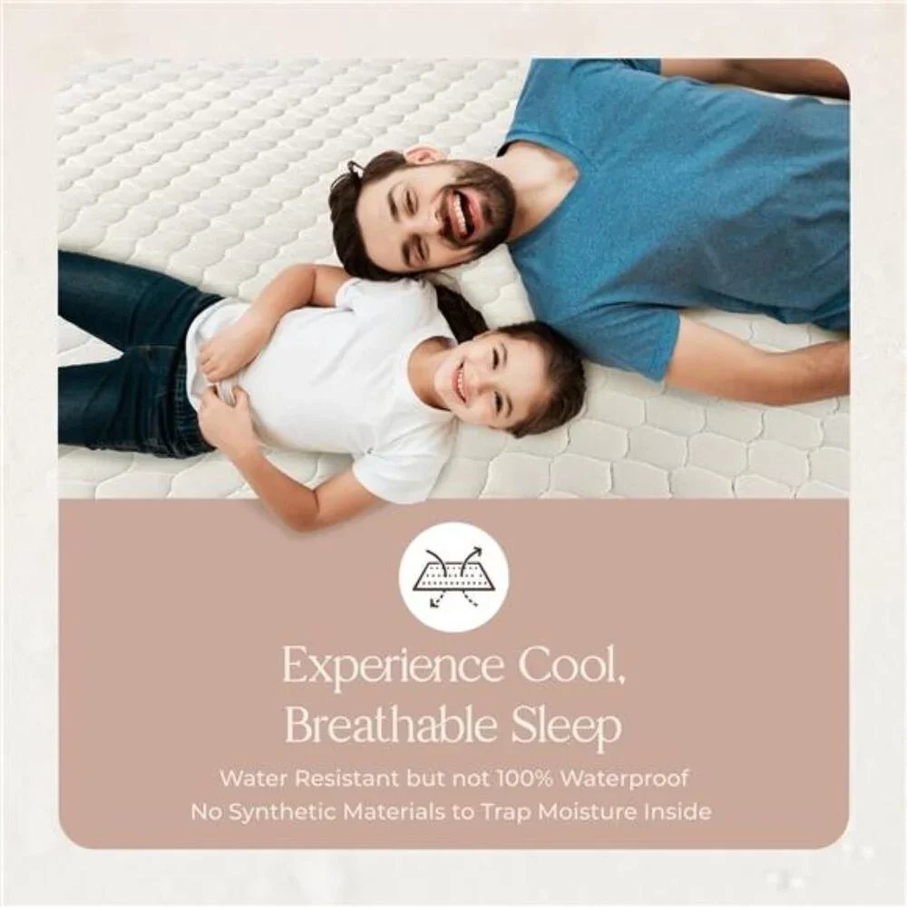 New 100% Cotton Organic Mattress Pad - Breathable, Cooling, Mattress